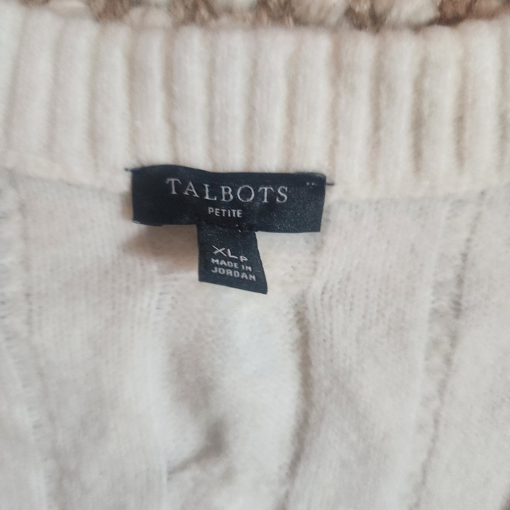 Talbots Ivory Cable Knit Cardigan - Picture 5 of 9